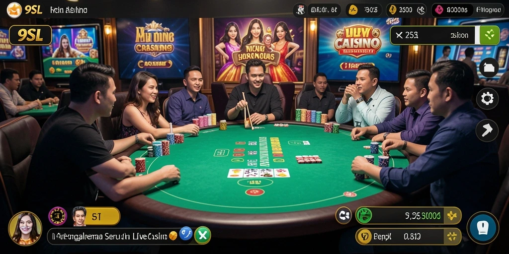 Tampilan grafis yang mengesankan dari permainan Live Casino 9SL.