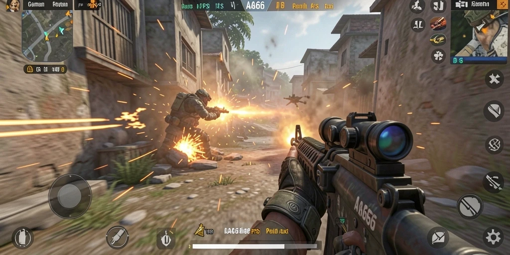 Tampilan gameplay mendebarkan dari AA666 yang penuh aksi.