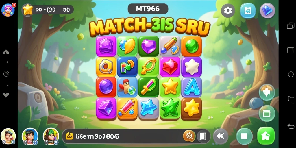 Tampilan gameplay MT966 dengan kombinasi warna yang cerah.